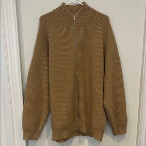 Mens Brown Zipper Sweater